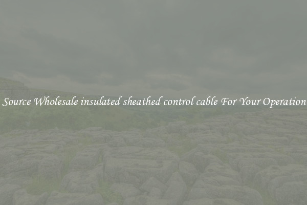 Source Wholesale insulated sheathed control cable For Your Operation