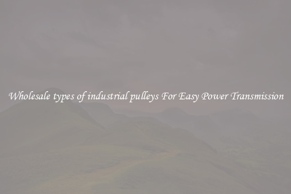 Wholesale types of industrial pulleys For Easy Power Transmission