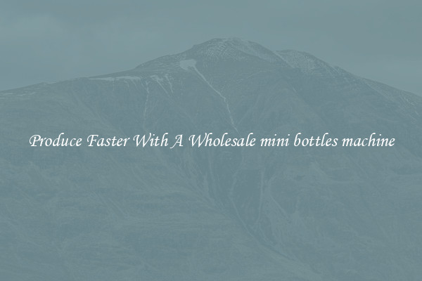 Produce Faster With A Wholesale mini bottles machine