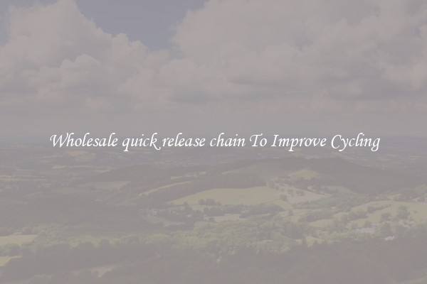 Wholesale quick release chain To Improve Cycling