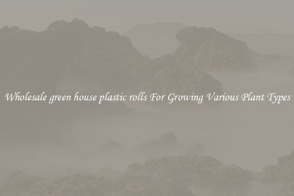 Wholesale green house plastic rolls For Growing Various Plant Types