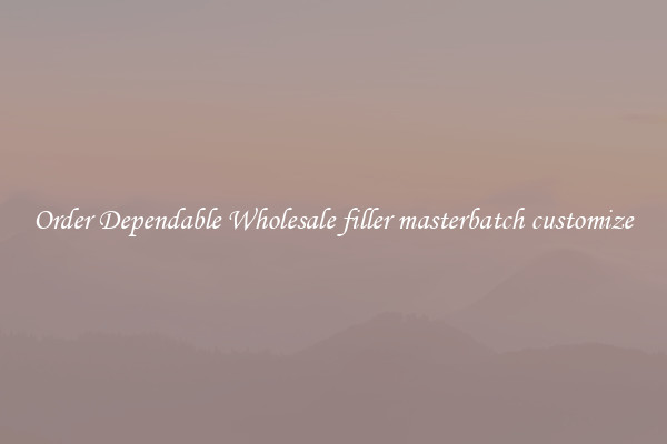 Order Dependable Wholesale filler masterbatch customize