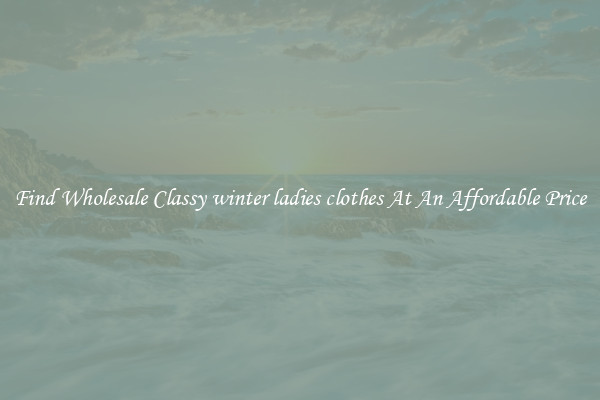 Find Wholesale Classy winter ladies clothes At An Affordable Price
