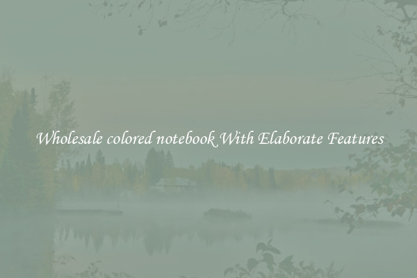 Wholesale colored notebook With Elaborate Features