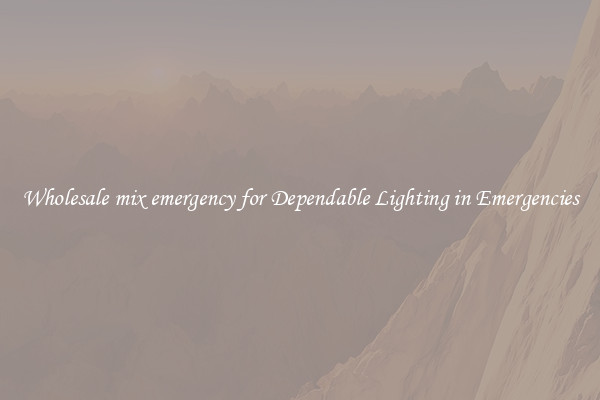 Wholesale mix emergency for Dependable Lighting in Emergencies